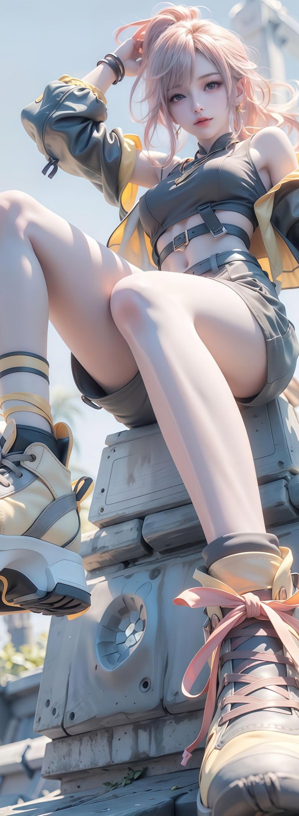 超写实街头风动漫少女4K手机壁纸