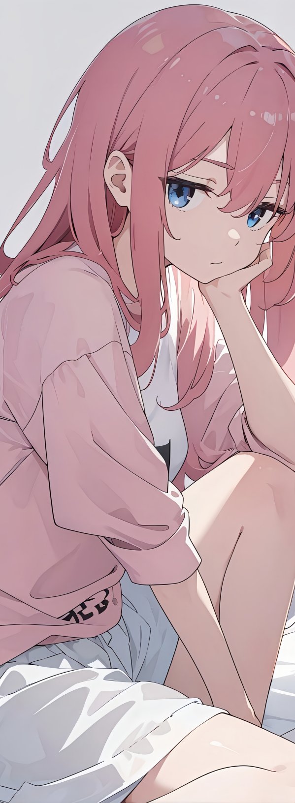 粉发少女唯美4K手机壁纸 | 柔光暖调二次元插画下载