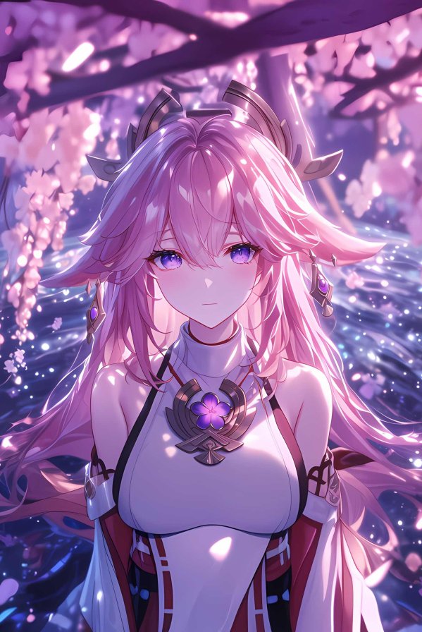 《原神》八重神子 4K 壁纸｜稻妻樱海日式美学拉满