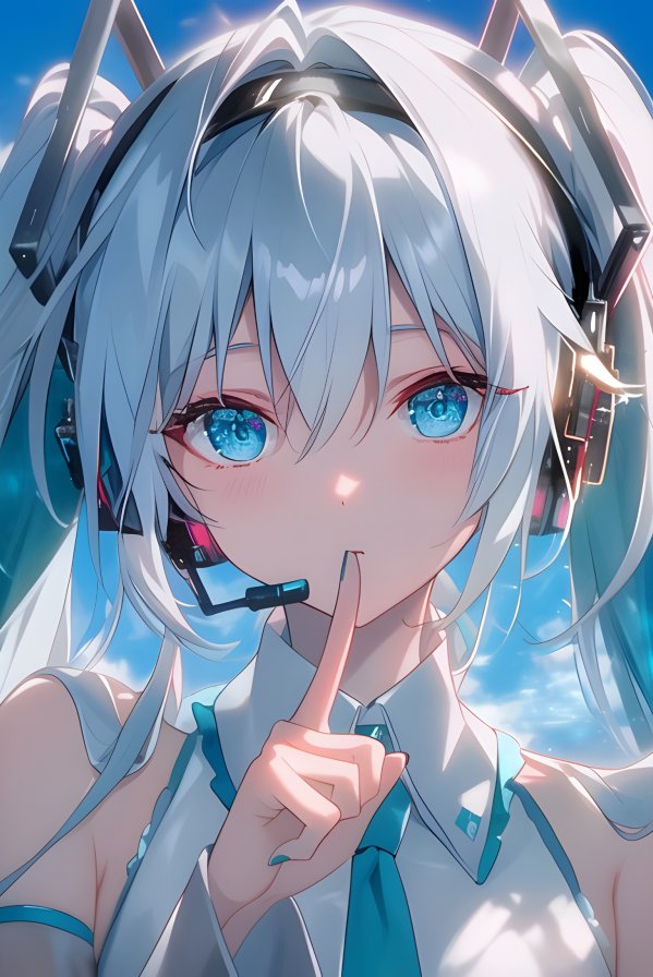 初音未来 4K 电脑壁纸｜晴空耳机元气感 虚拟歌姬青春美学