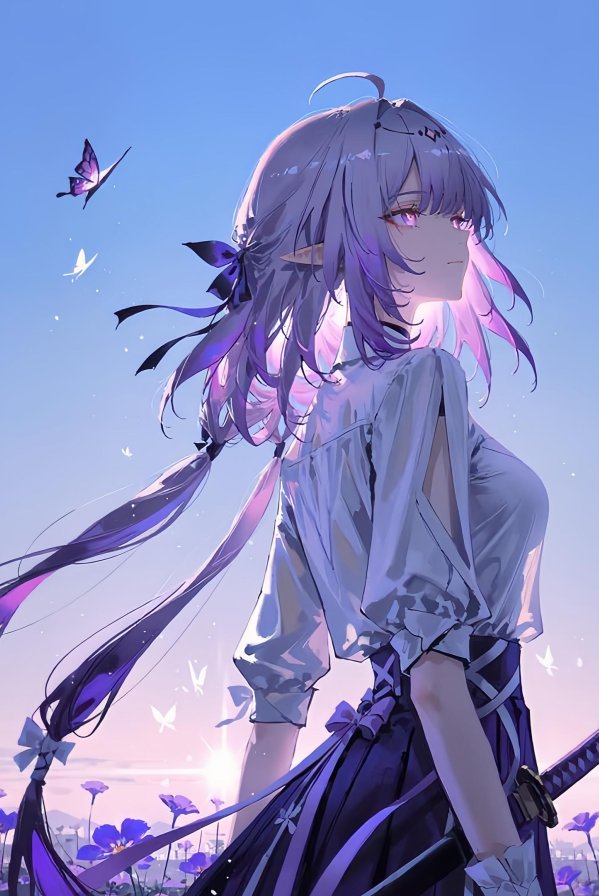 花海蝶梦：AI绘画《崩坏:星穹铁道》遐蝶4K电脑壁纸，共赴唯美星辰