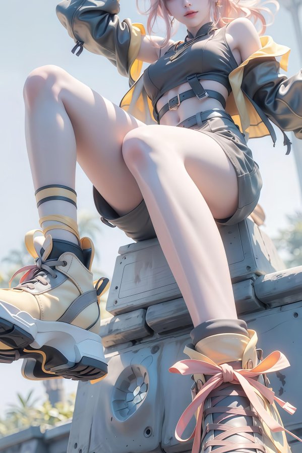 超写实街头风动漫少女4K手机壁纸