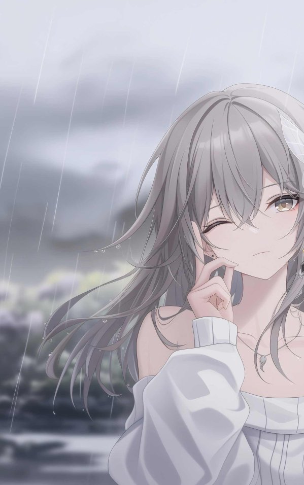 流萤角色雨天插画 · 崩坏：星穹铁道4K唯美电脑壁纸