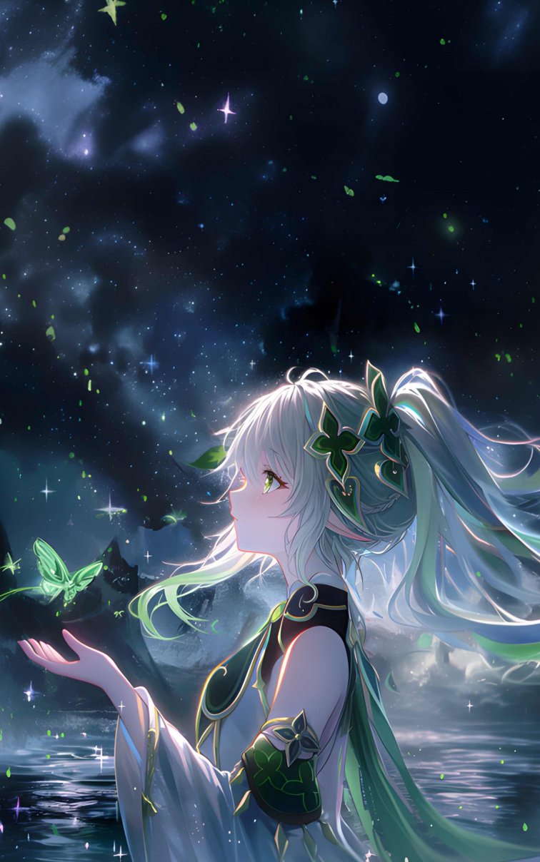 《原神》纳西妲 4K 手机壁纸｜星空森林 草之神治愈意境竖屏适配