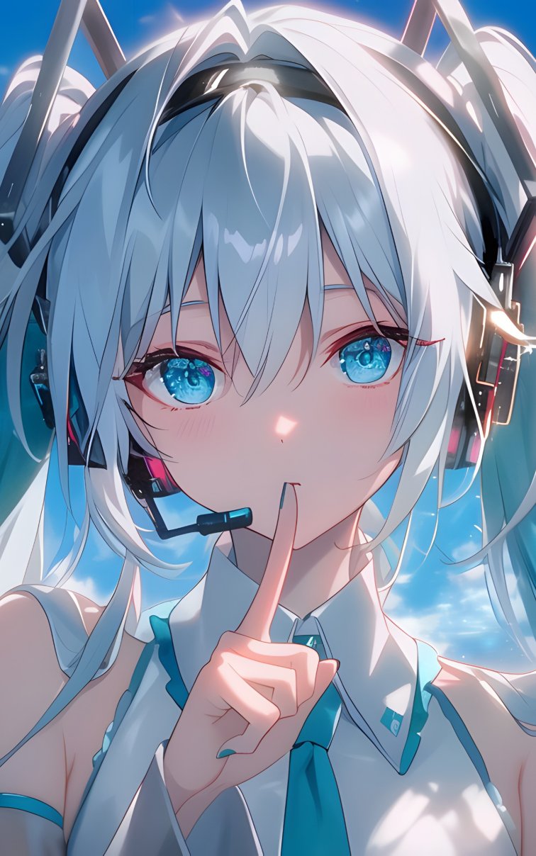 初音未来 4K 电脑壁纸｜晴空耳机元气感 虚拟歌姬青春美学