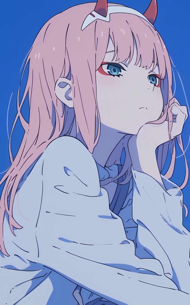 DARLING in the FRANXX 零二 4K手机壁纸 | 粉发萌系动漫插画