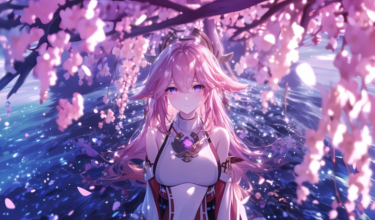 《原神》八重神子 4K 壁纸｜稻妻樱海日式美学拉满