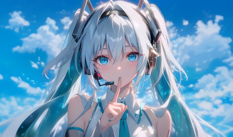 初音未来 4K 电脑壁纸｜晴空耳机元气感 虚拟歌姬青春美学