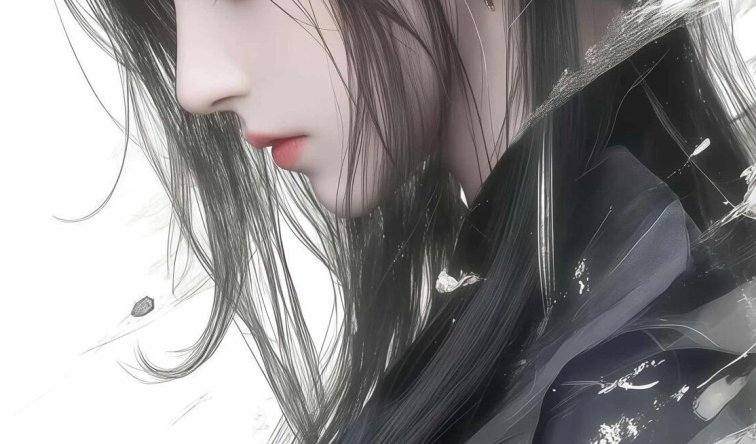 古风水墨动漫美女 2K 壁纸：意境泼墨与细腻美型