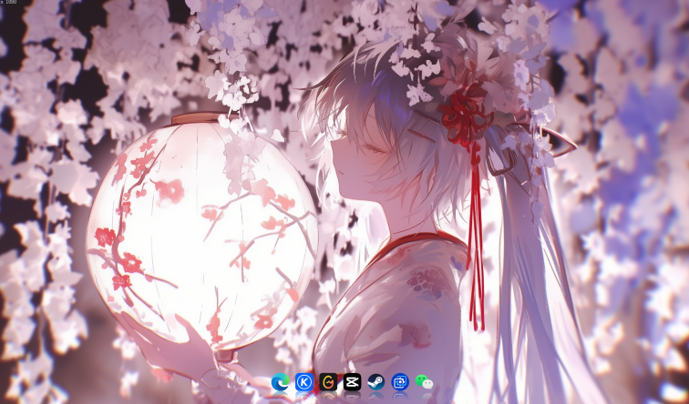 初音未来 夜樱灯笼主题 4K唯美动漫电脑壁纸