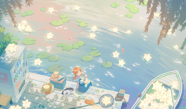 星光河畔的午后4K二次元动漫电脑壁纸