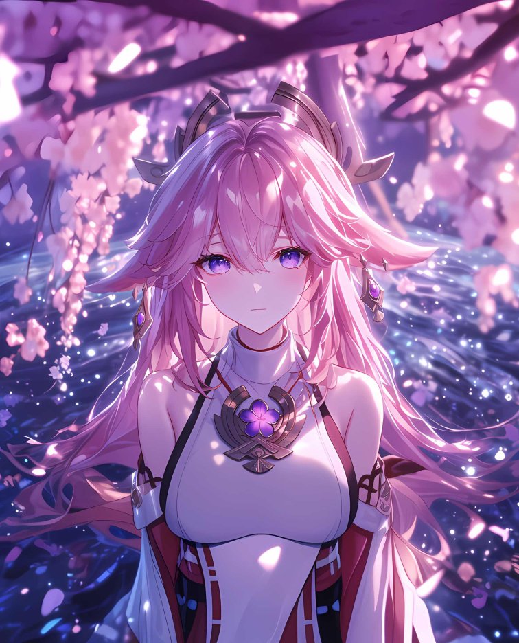 《原神》八重神子 4K 壁纸｜稻妻樱海日式美学拉满