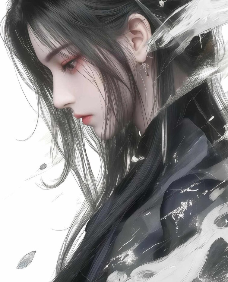 古风水墨动漫美女 2K 壁纸：意境泼墨与细腻美型