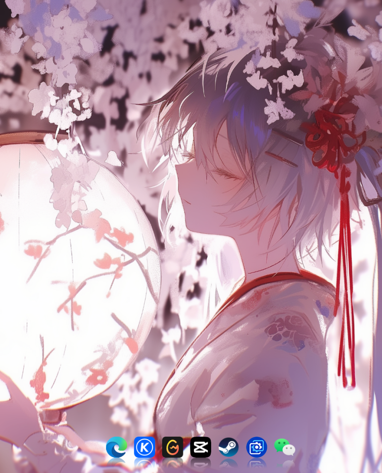 初音未来 夜樱灯笼主题 4K唯美动漫电脑壁纸