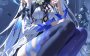 丝柯克·暮色遗迹4K手机壁纸｜红眸银发少女与暗夜玫瑰