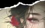 古风女子撕裂风格肖像4K手机壁纸|唯美黑红插画背景图