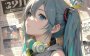 初音未来报纸墙4K动漫手机壁纸 | 未来感潮流插画